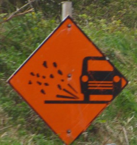 Gravel may spit out of your tires